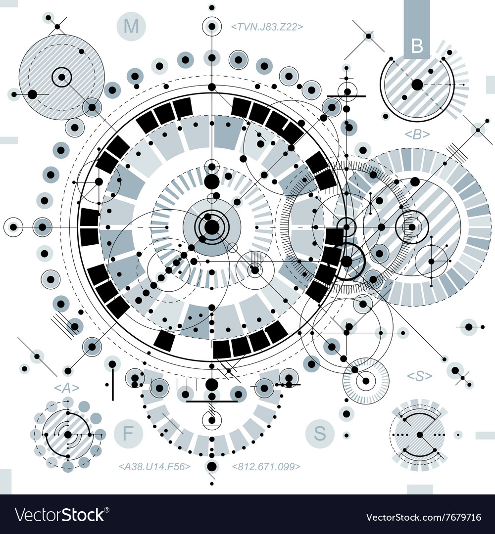 Technical drawing with dashed lines and geometric