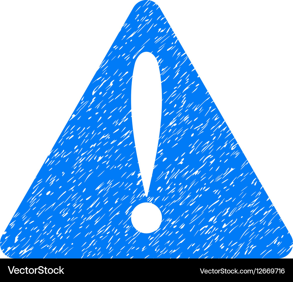 Warning error grainy texture icon Royalty Free Vector Image