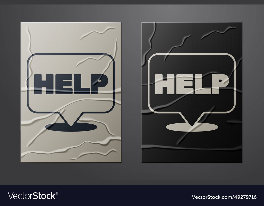 White speech bubble with text help icon isolated Vector Image White speech bubble with text help icon isolated