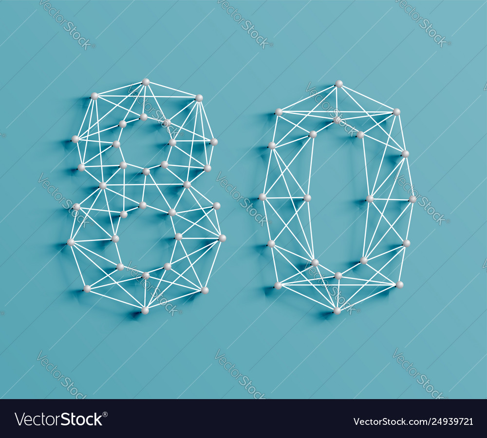 A number made pins and lines 3d realistic vector image A number made pins and lines 3d realistic