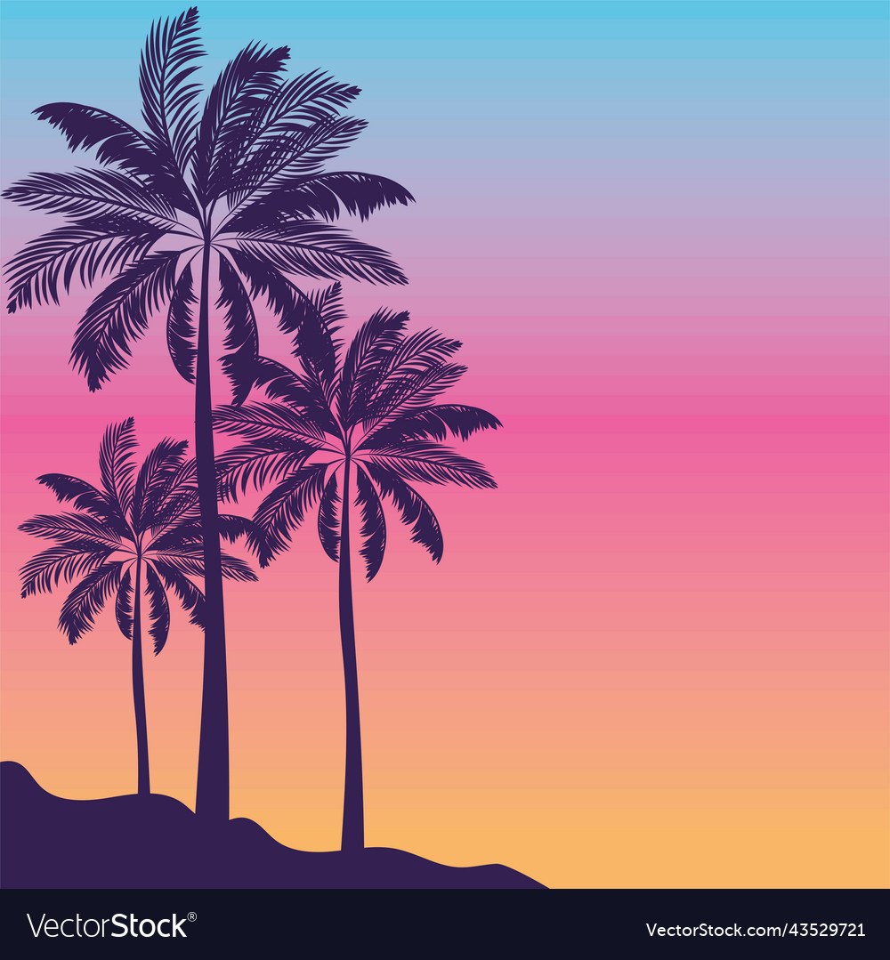 Beach Sunset Royalty Free Vector Image Vectorstock 5692