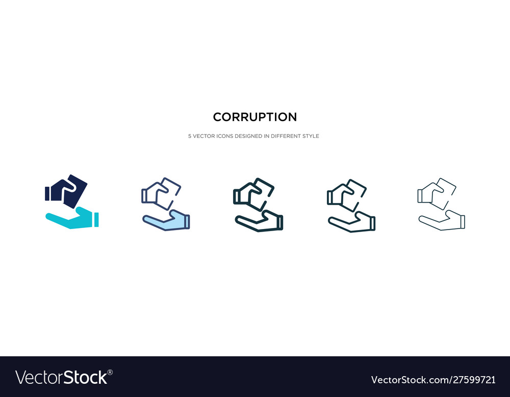 Corruption icon in different style two colored vector image Corruption icon in different style two colored