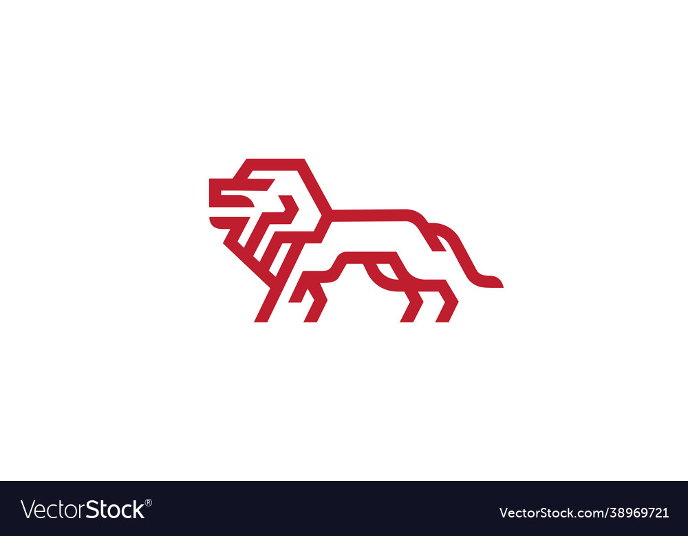 Creative abstract red lion logo