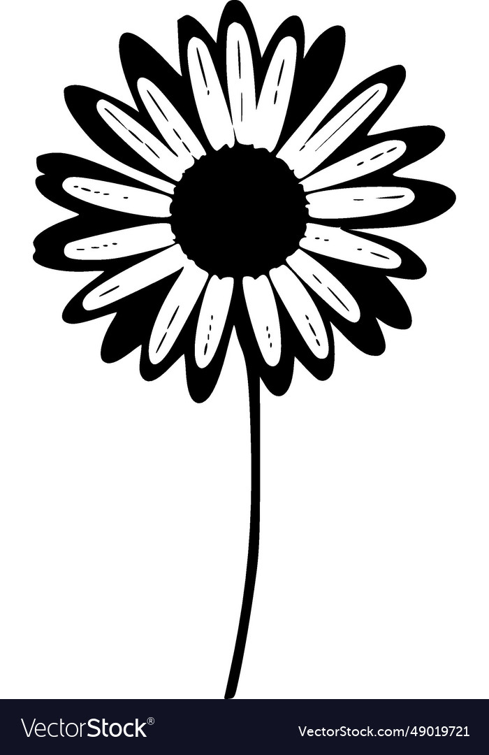 Daisy - minimalist and flat logo Royalty Free Vector Image