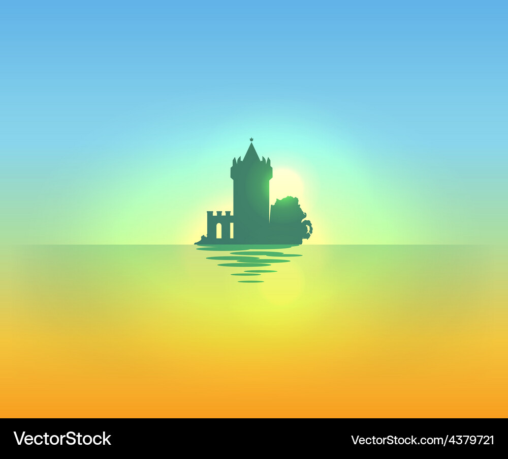 Evening nautical landscape Royalty Free Vector Image