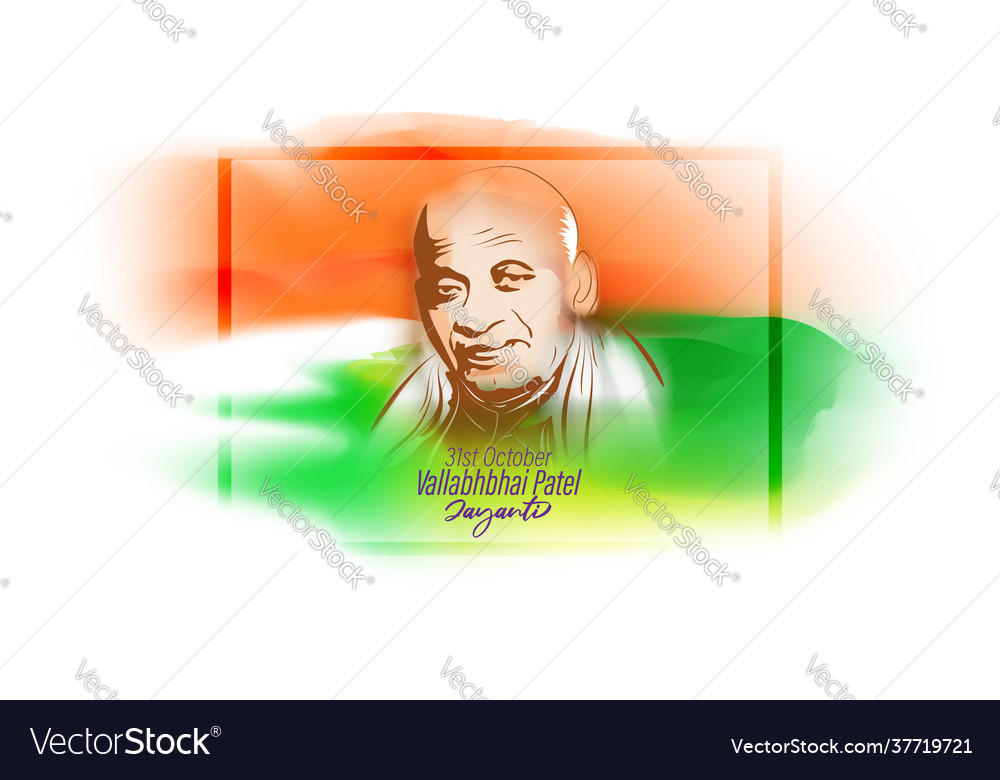 For sardar vallabhbhai patel jayanti also know Vector Image