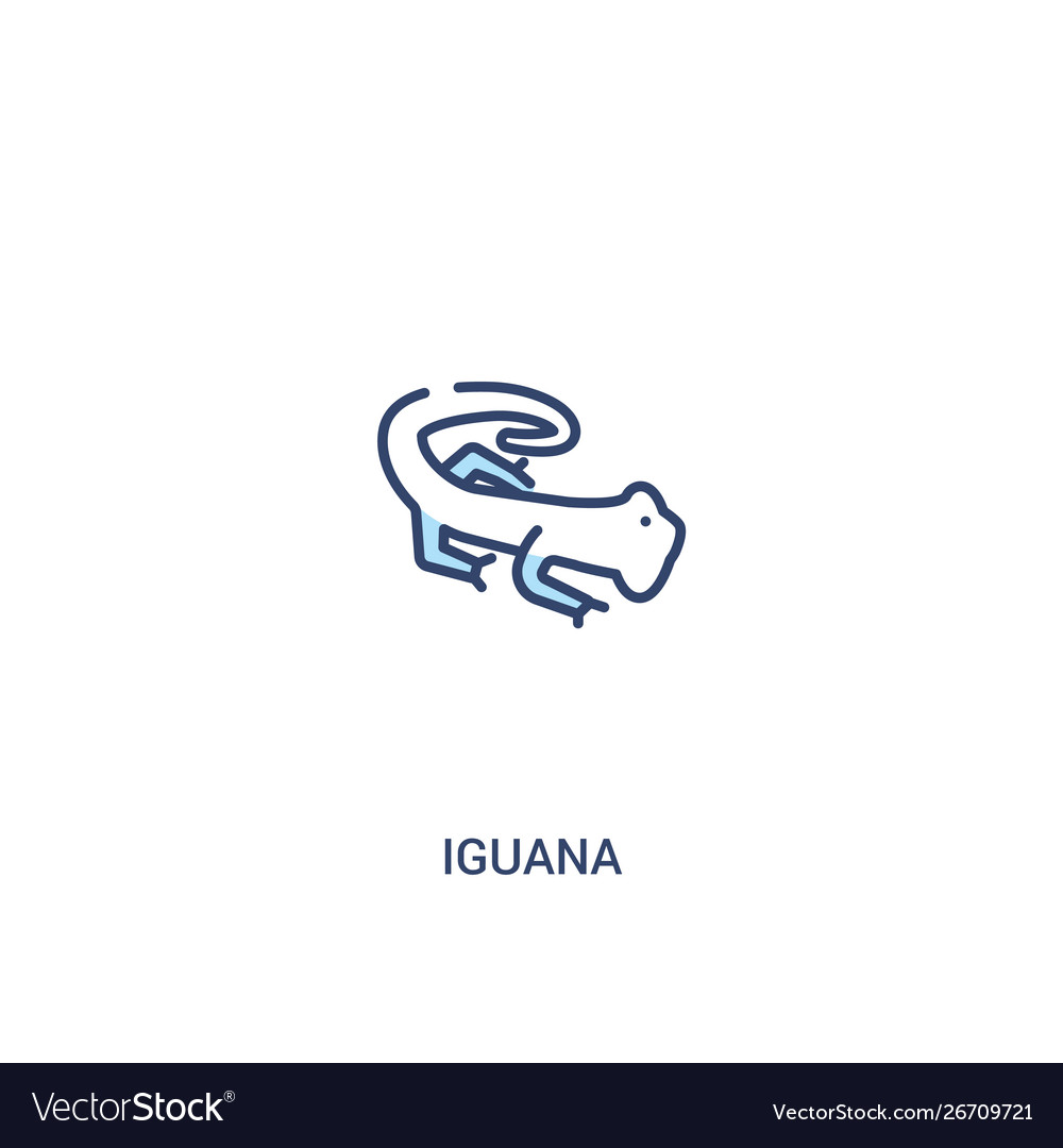 Iguana concept 2 colored icon simple line element vector image Iguana concept 2 colored icon simple line element