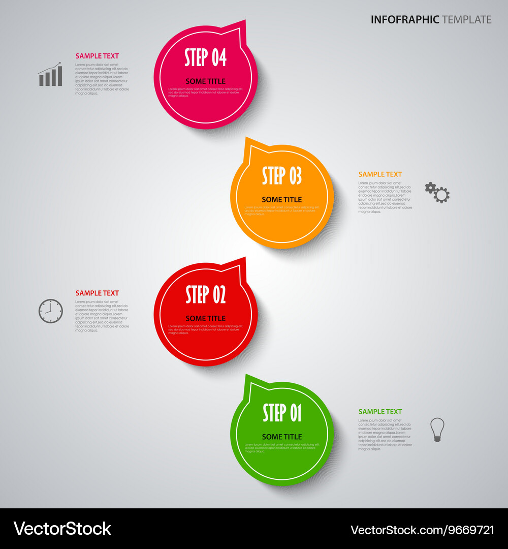 Info graphic with colored design pointers template