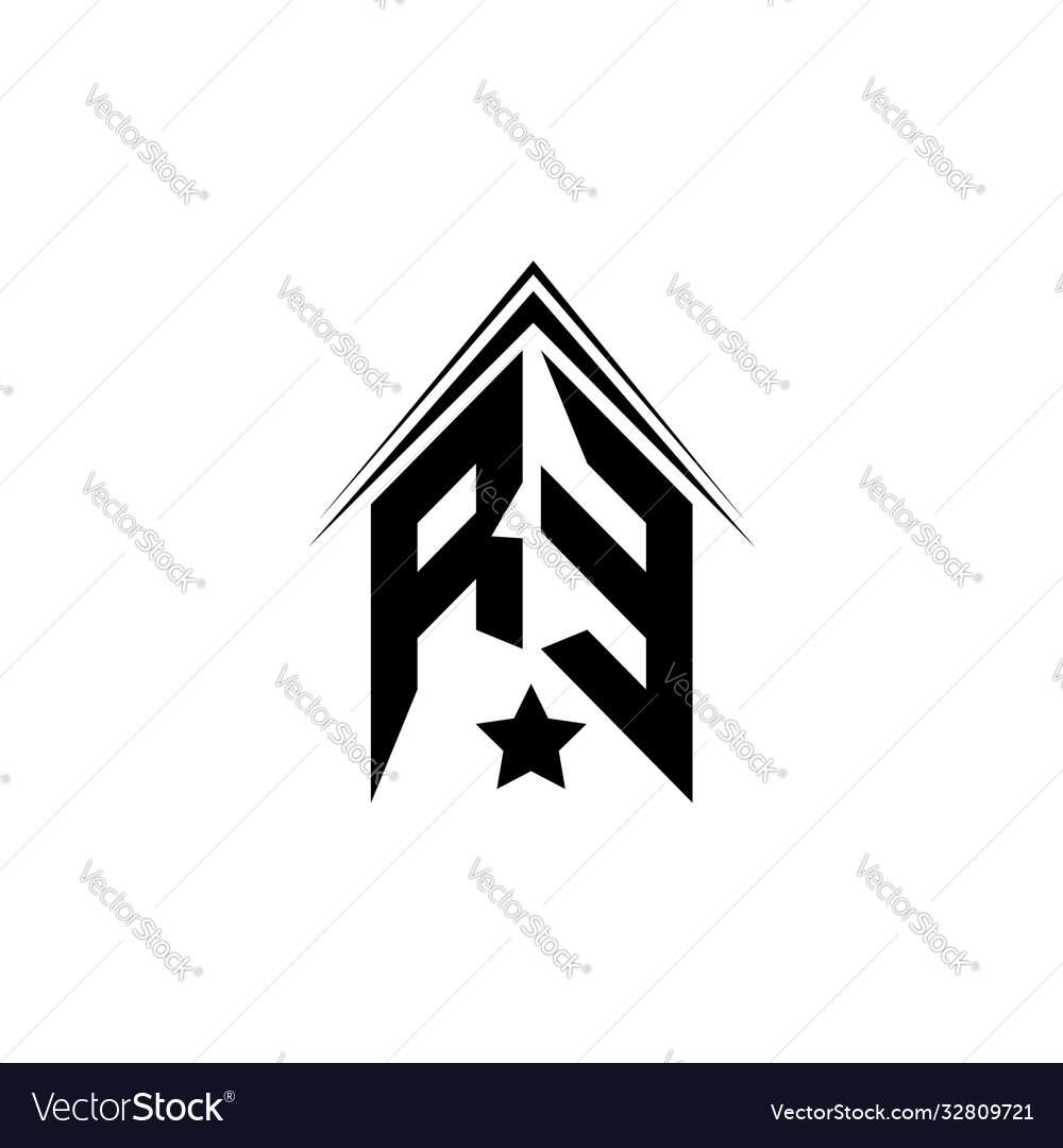 Initial re logo design with shape style