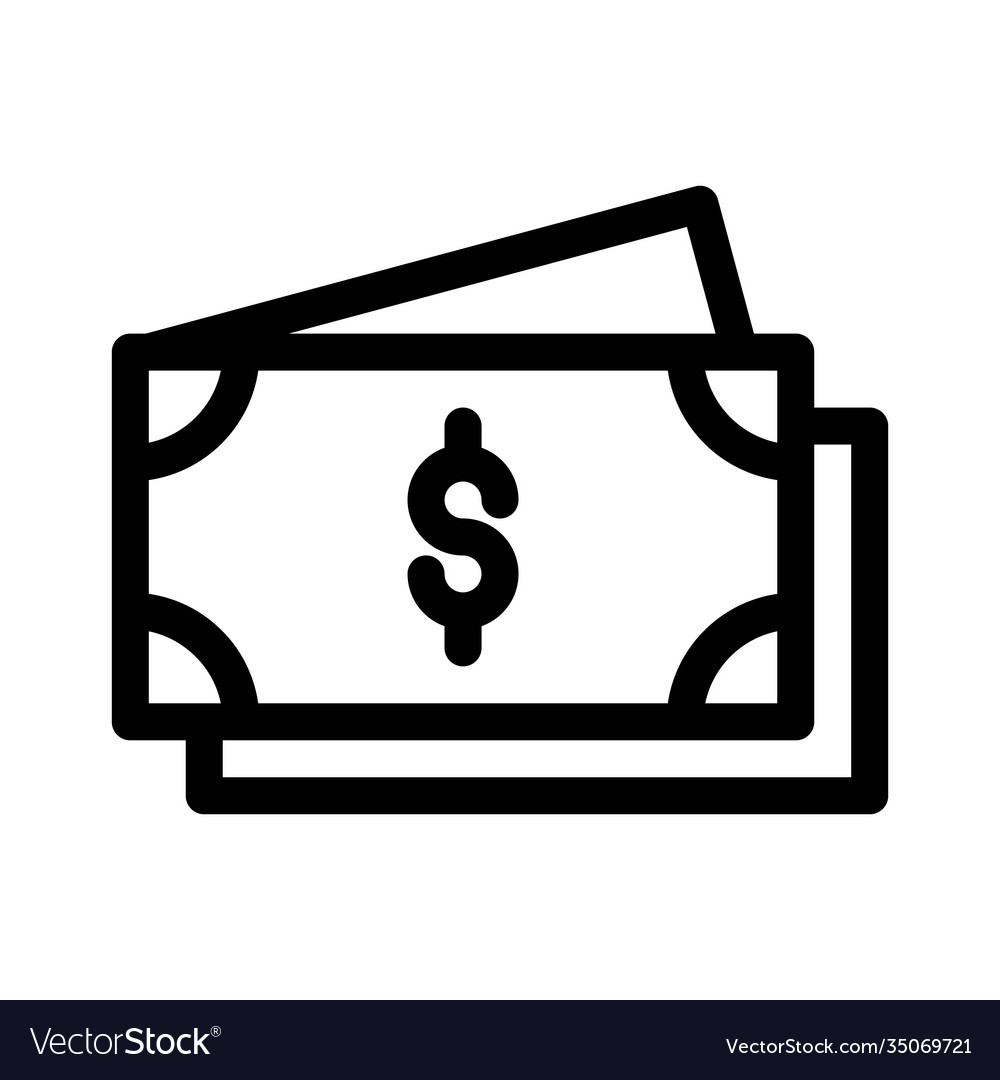 Money icon on white background dollar and cash