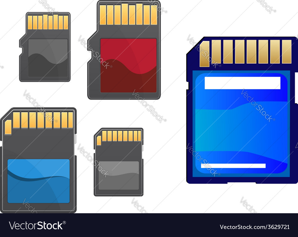 Multimedia and memory cards set Royalty Free Vector Image