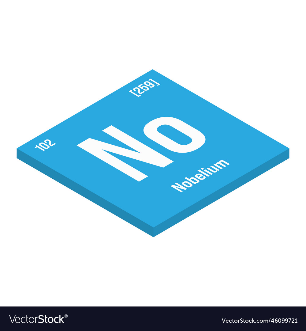 Nobelium no periodic table element Royalty Free Vector Image