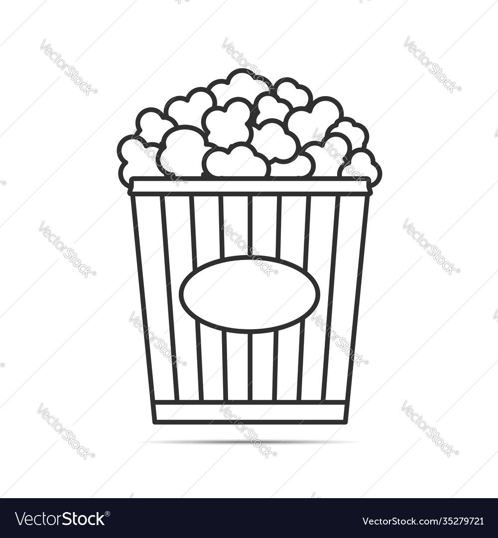 Popcorn line icon Royalty Free Vector Image - VectorStock