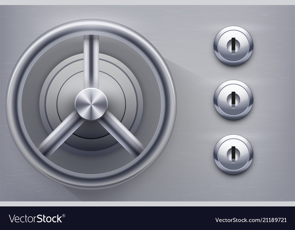 Safe with keyholes vector image Safe with keyholes