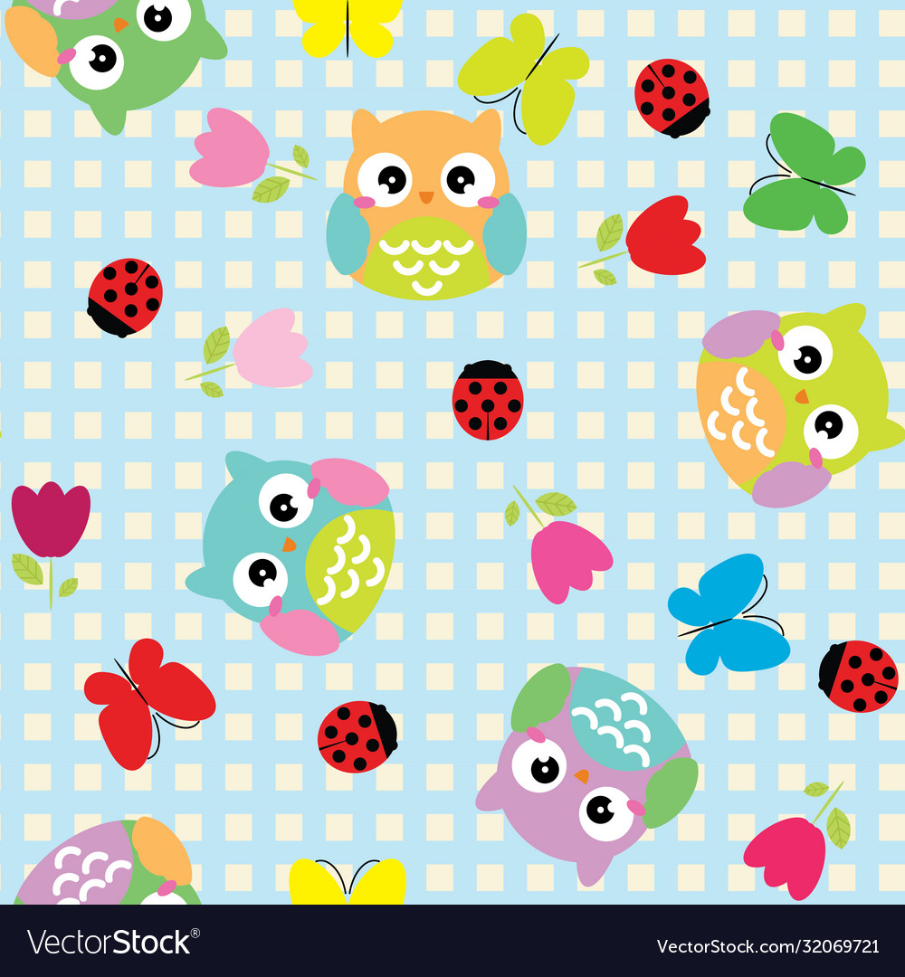 Seamless background with spring elements vector image Seamless background with spring elements