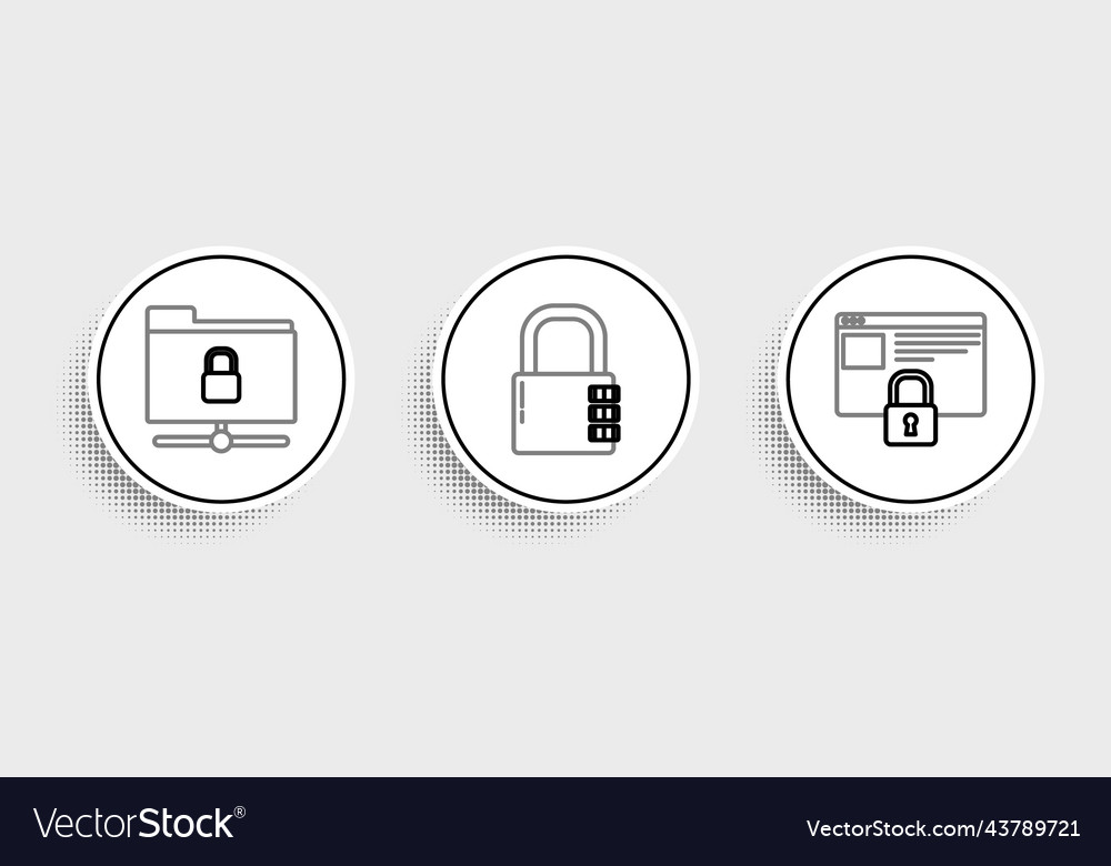 Set line secure your site with https ssl ftp vector image Set line secure your site with https ssl ftp