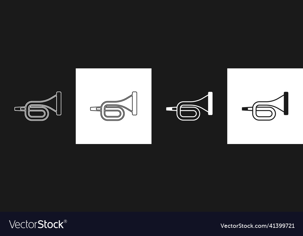 Set musical instrument trumpet icon isolated