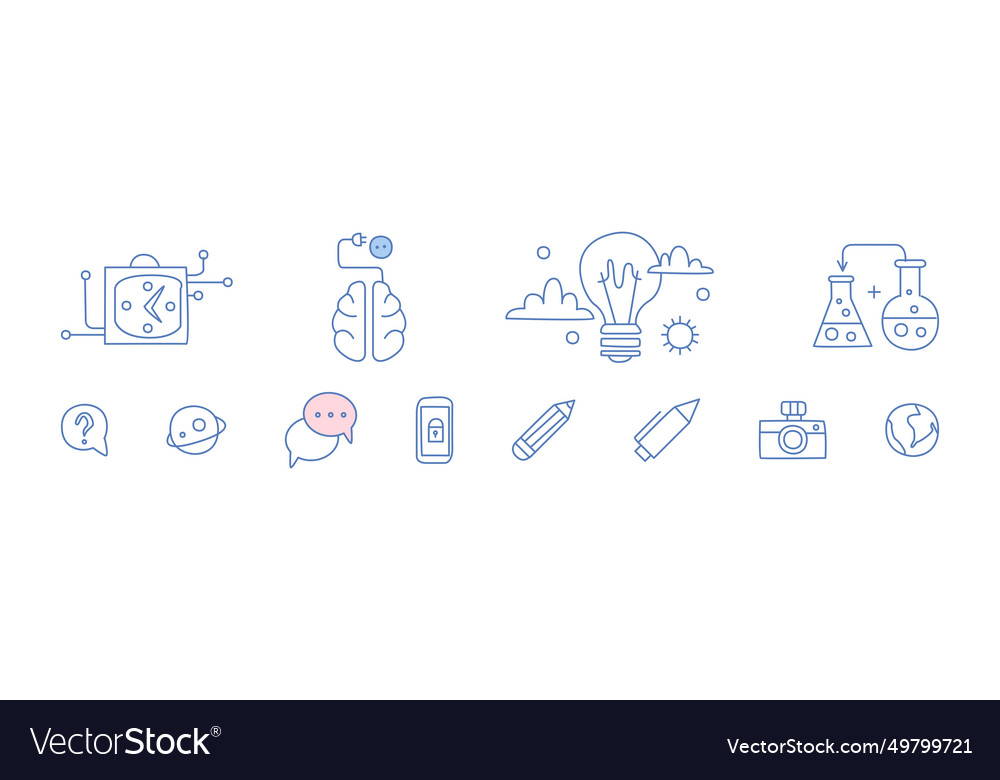 Simple creative process line icon and object vector image Simple creative process line icon and object