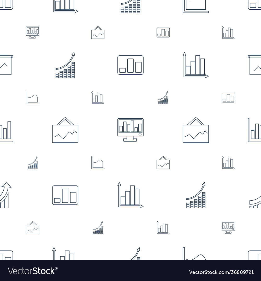 Statistic icons pattern seamless white background