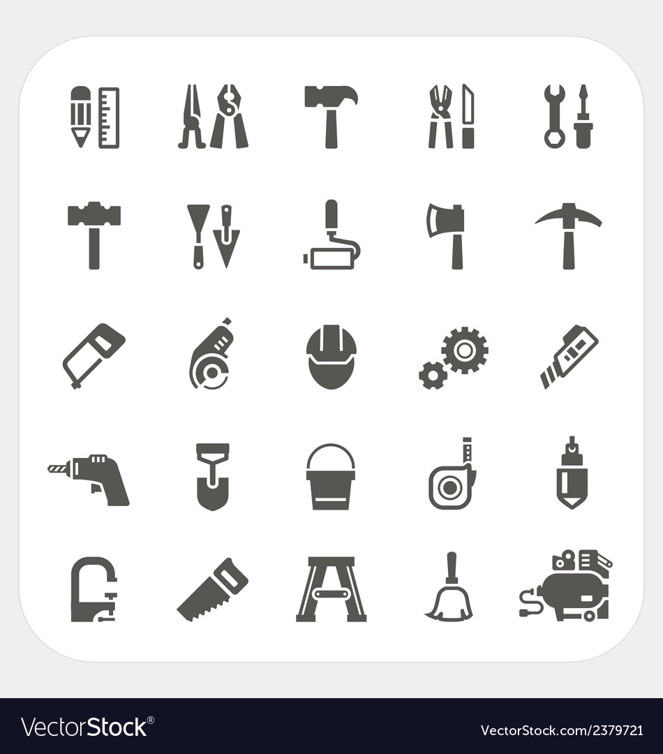 Tool icons set Royalty Free Vector Image - VectorStock