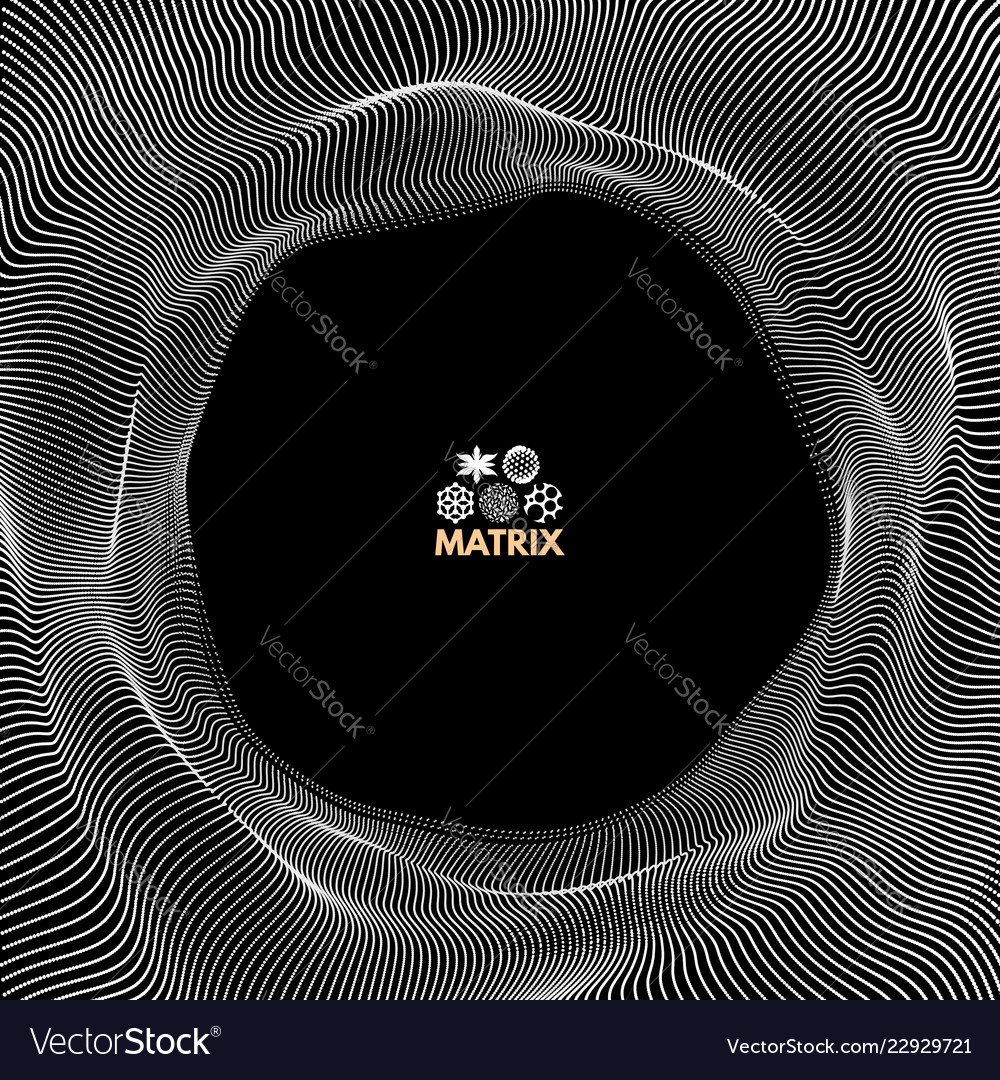 Tunnel-Array mit dynamischen Partikeln 3d Gitter vector image Tunnel-Array mit dynamischen Partikeln 3d Gitter