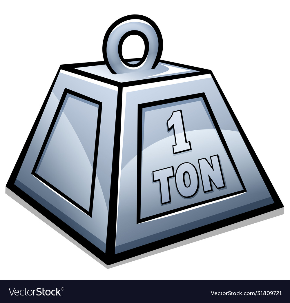 weight-one-ton-isolated-royalty-free-vector-image