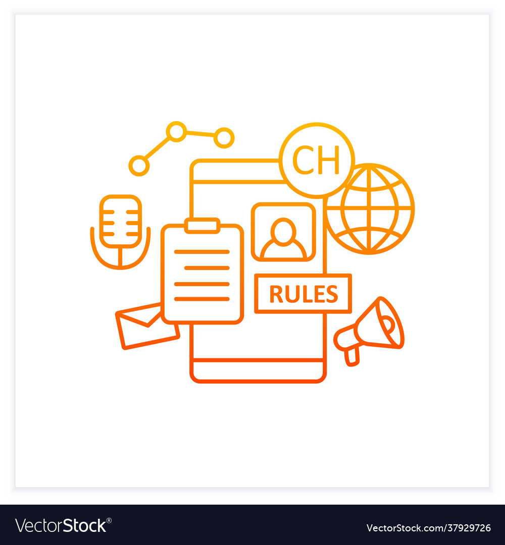Application rules gradient icon vector image Application rules gradient icon