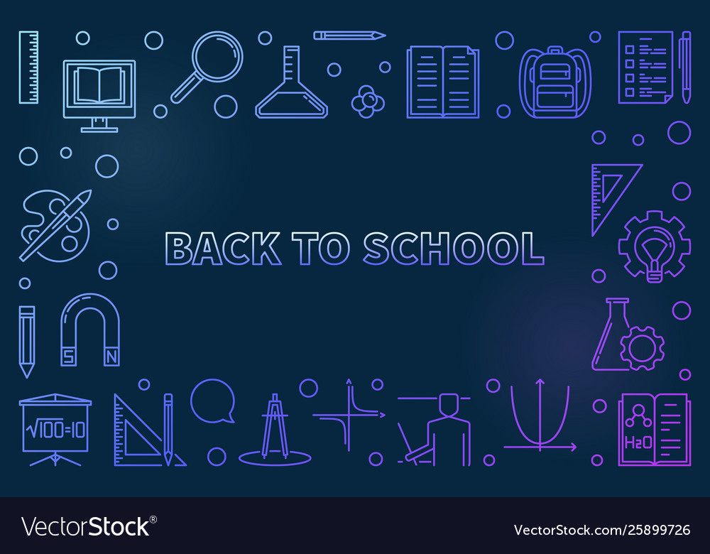 Back to school colorful linear