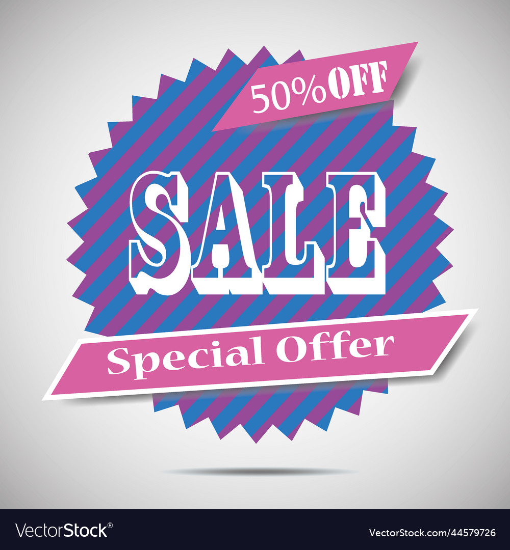 Big sale for clearance at 50 off it s a hot deal vector image Big sale for clearance at 50 off it s a hot deal