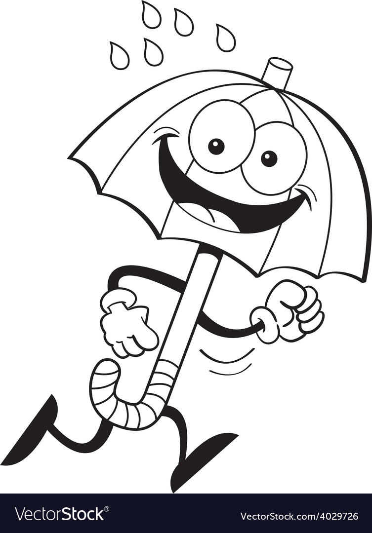 Cartoon umbrella running