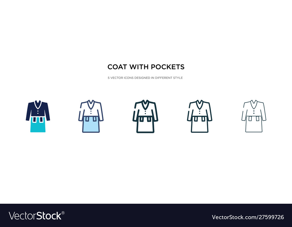Coat with pockets icon in different style two