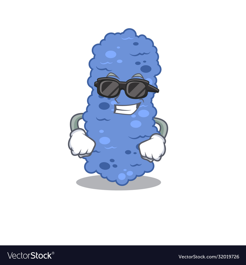 Cool burkholderia bacteria cartoon character