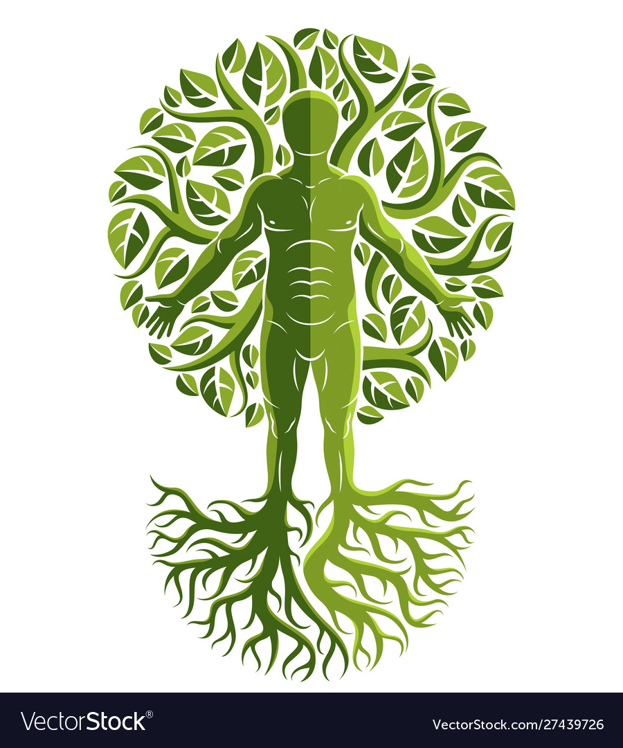 Human being created as continuation tree vector image Human being created as continuation tree