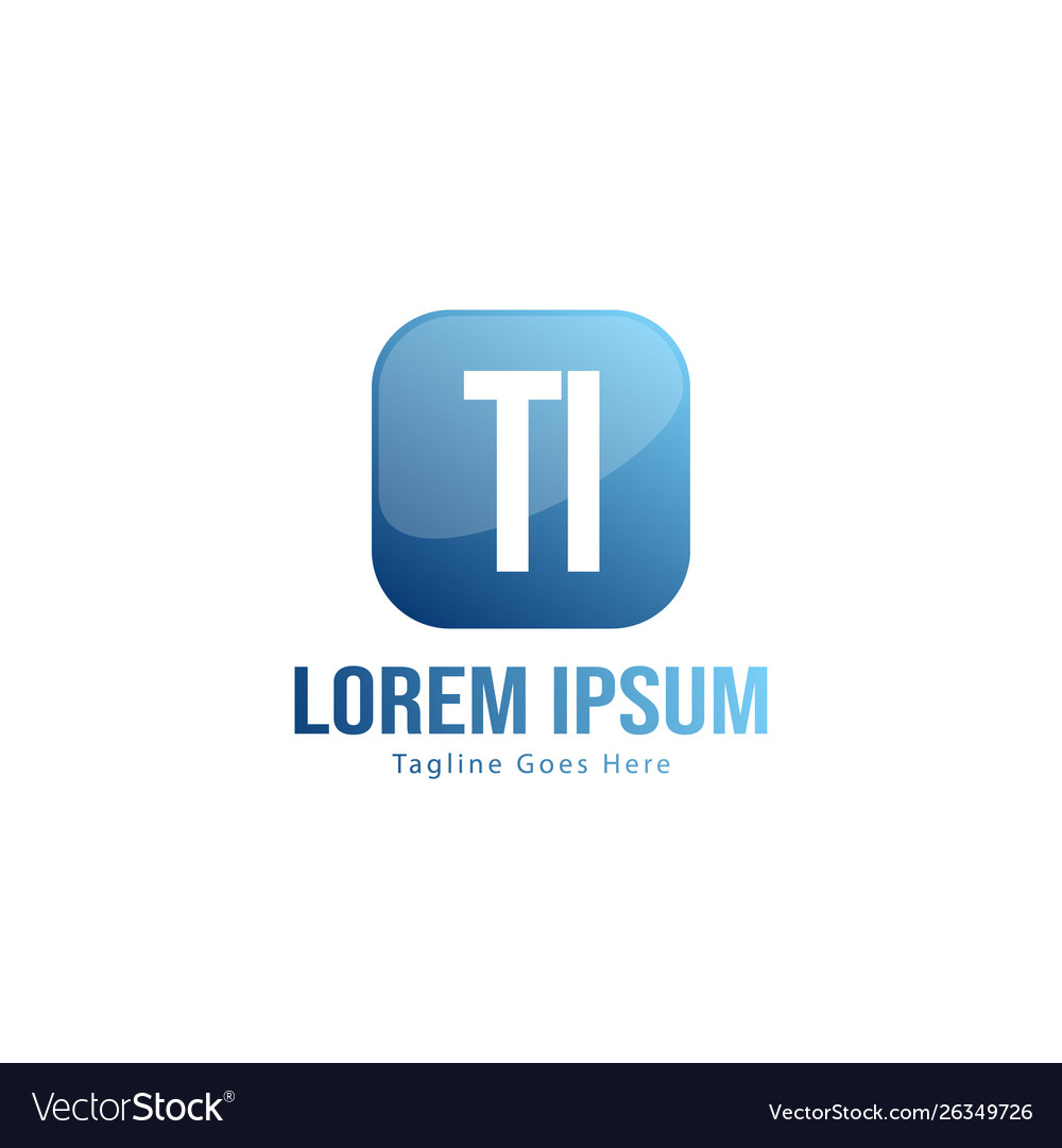Initial ti logo template with modern frame vector image Initial ti logo template with modern frame