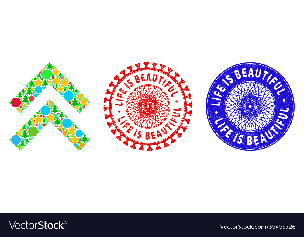 Life is beautiful textured stamps and shift up
