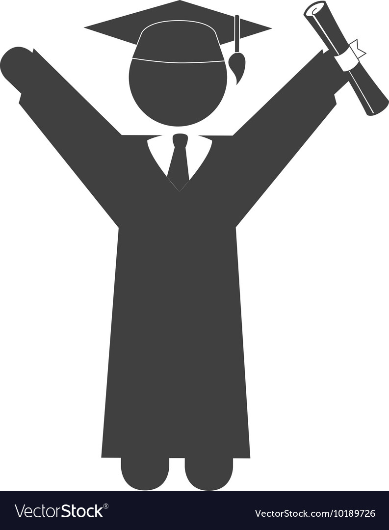Man graduation hat cap education icon