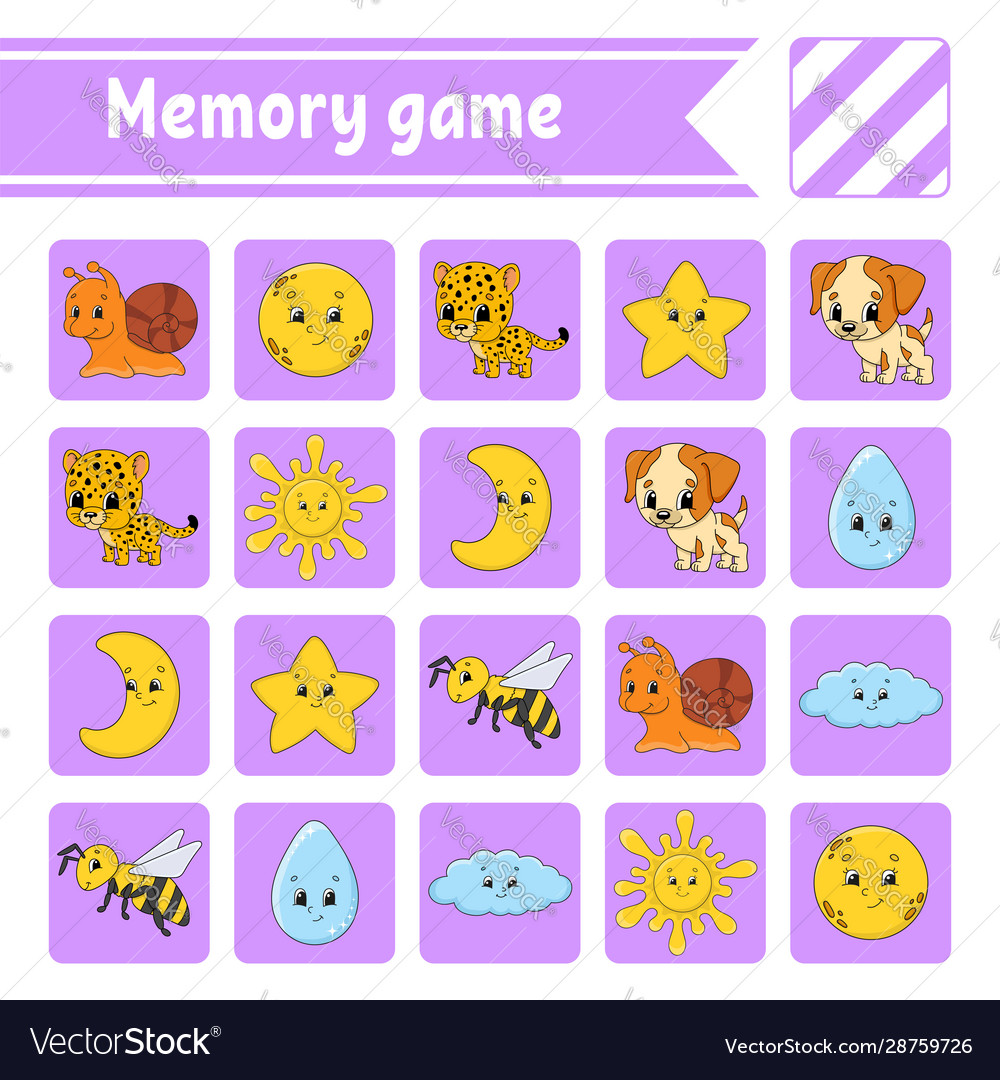 Memory game for kids education developing Vector Image