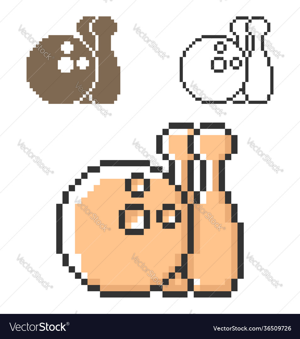 Pixel icon bowling in three variants fully Vector Image