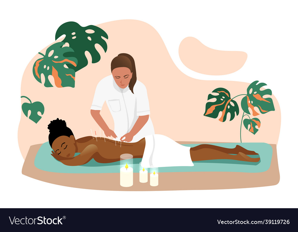 Professional acupuncture for an african-american