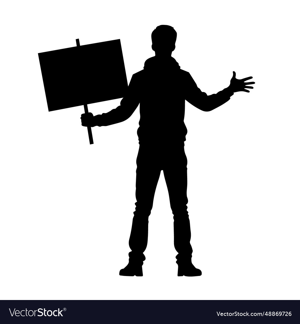 Protesters enraged crowd of people silhouette Vector Image