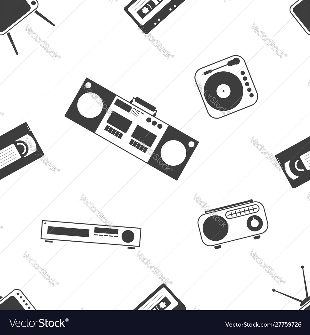Retro Electronics Pattern - 80s & 90s