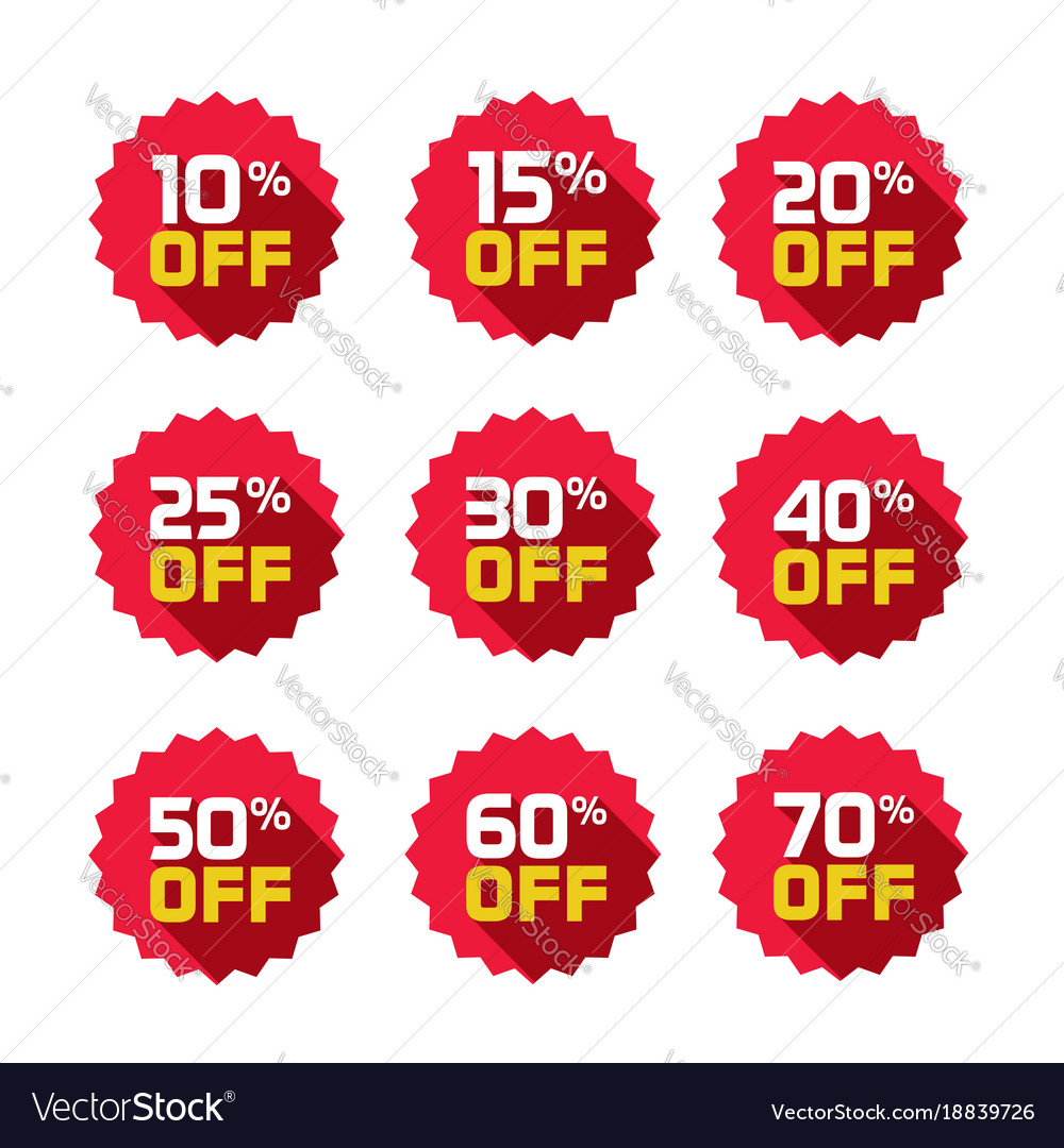 sale tags set badges template 10 off 15 vector image