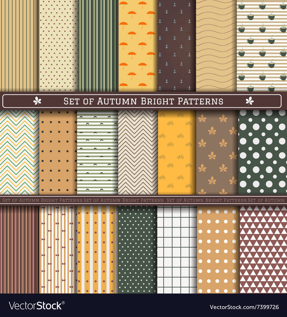 Set of autumn pattern