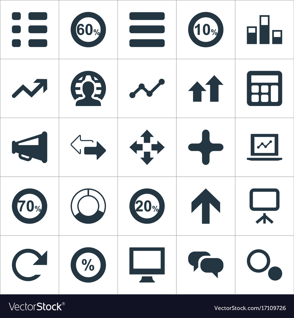 Set of simple statistic icons