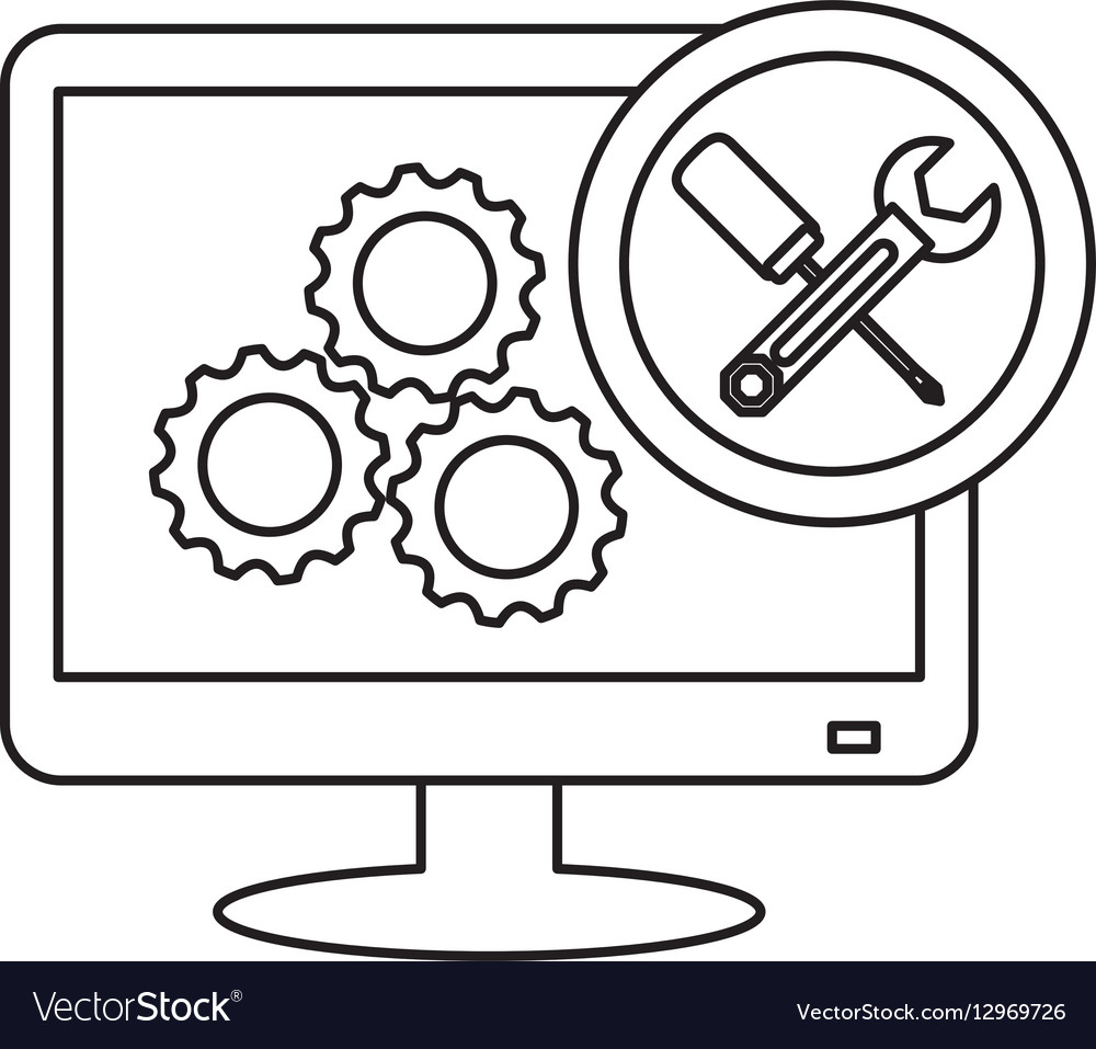 Technical service computers icon