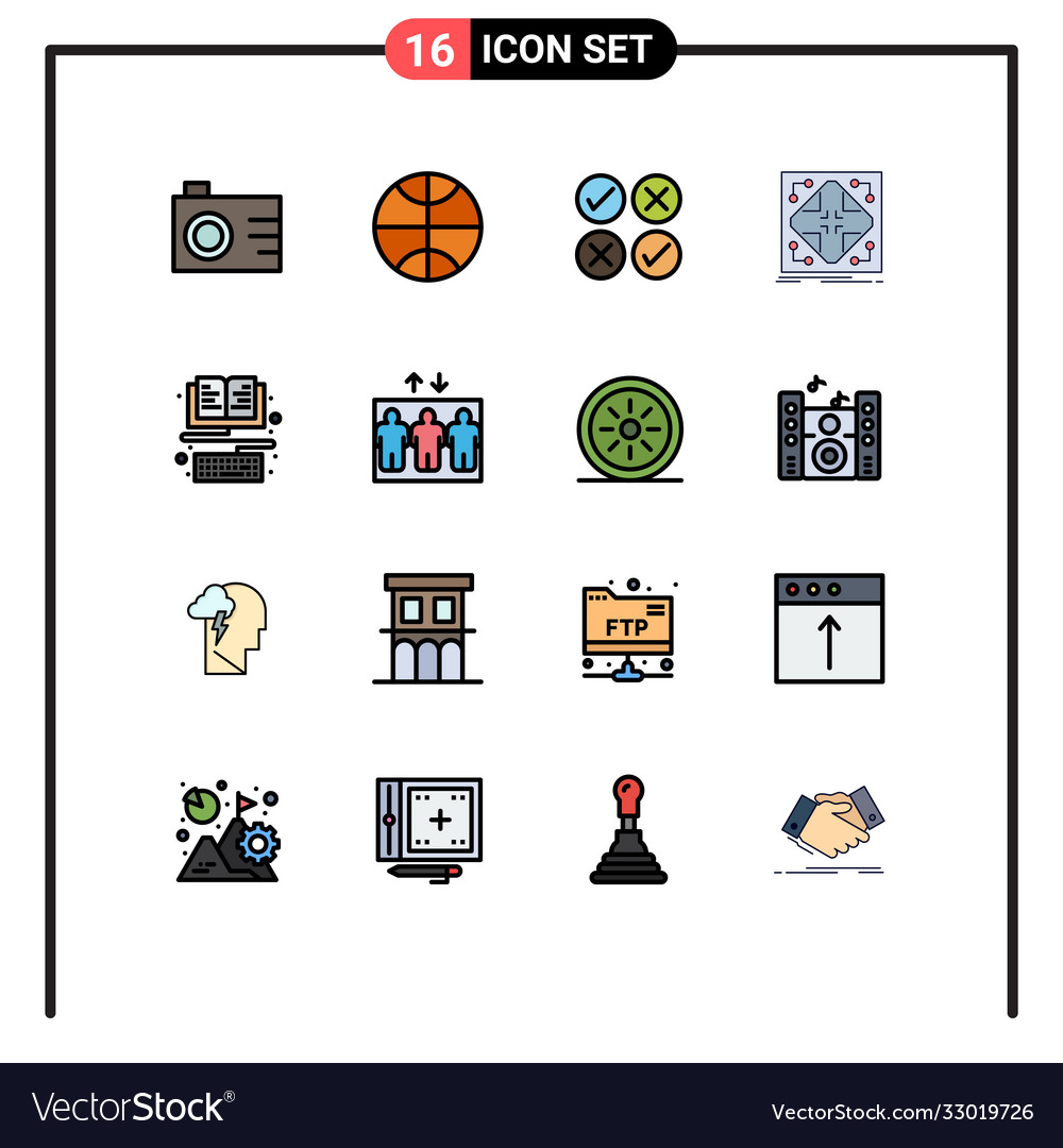 User interface pack 16 basic flat color filled