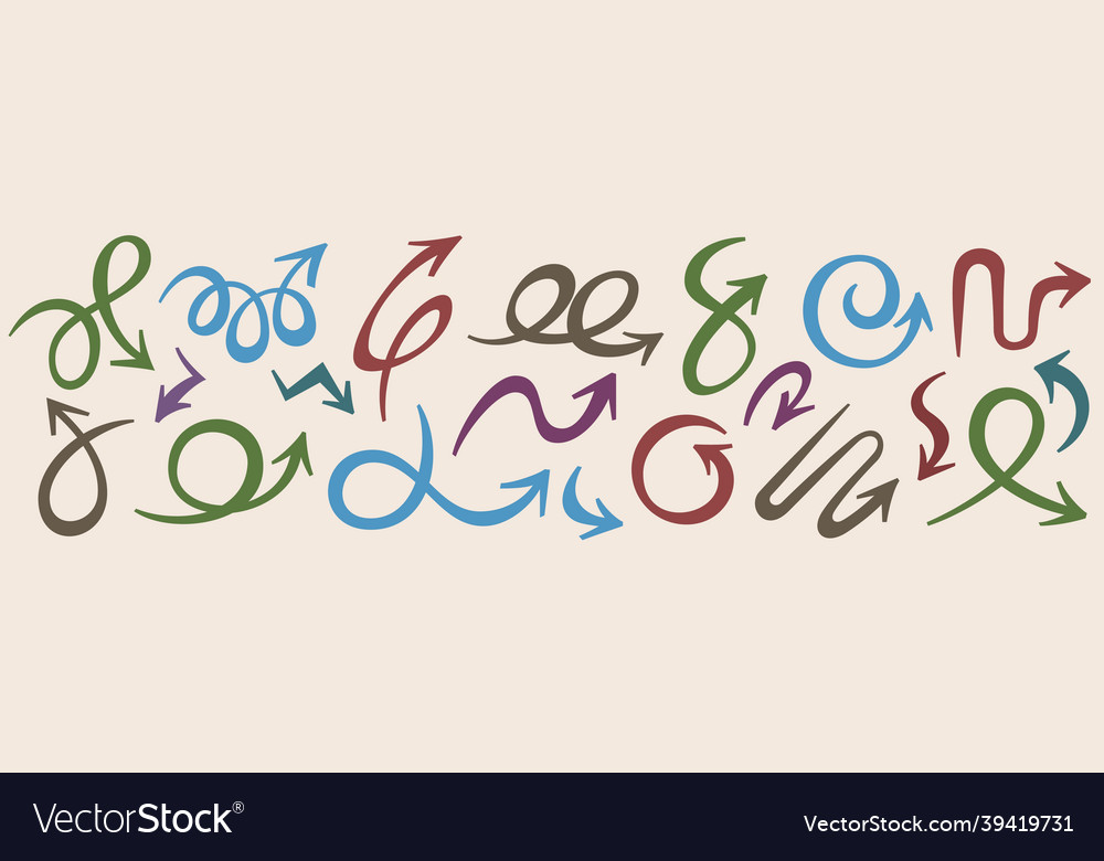 Arrow and pointer signs set vector image Arrow and pointer signs set