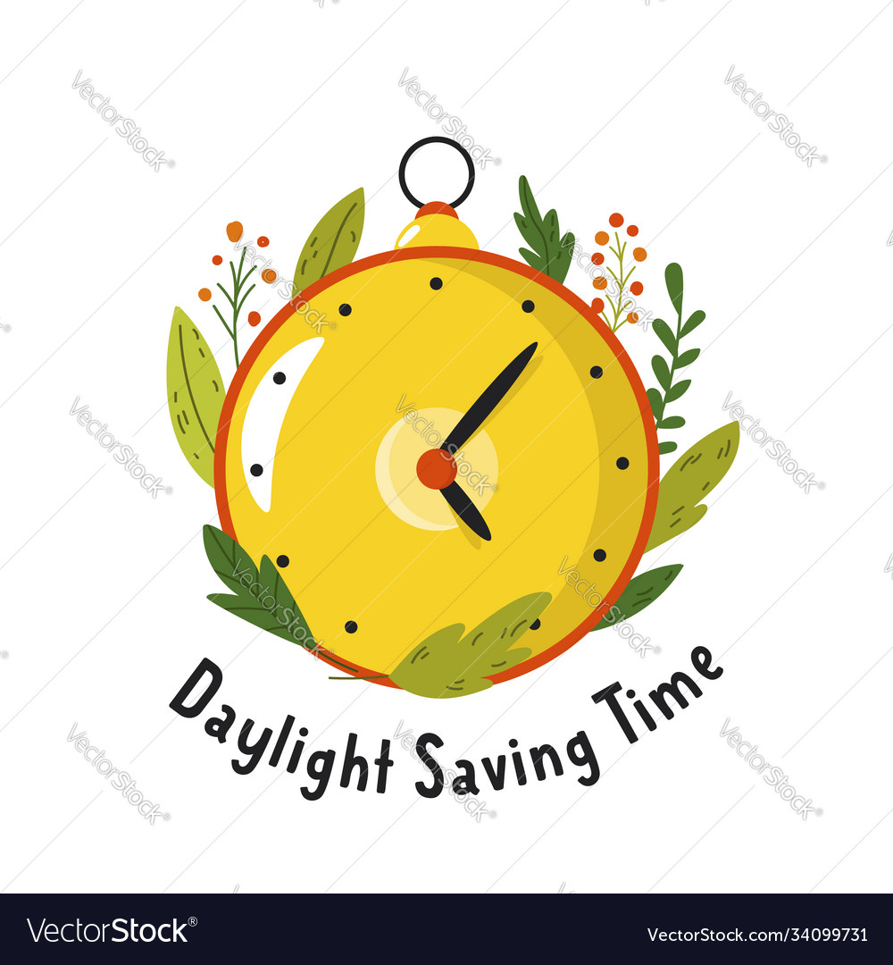 Daylight saving time abstract design with clock Vector Image Daylight saving time abstract design with clock