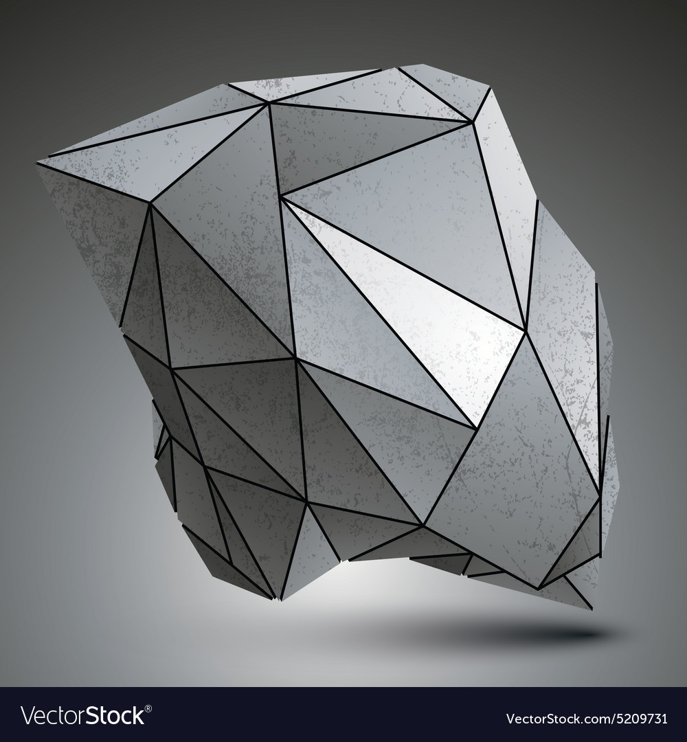 Deformed sharp metallic stone shaped object