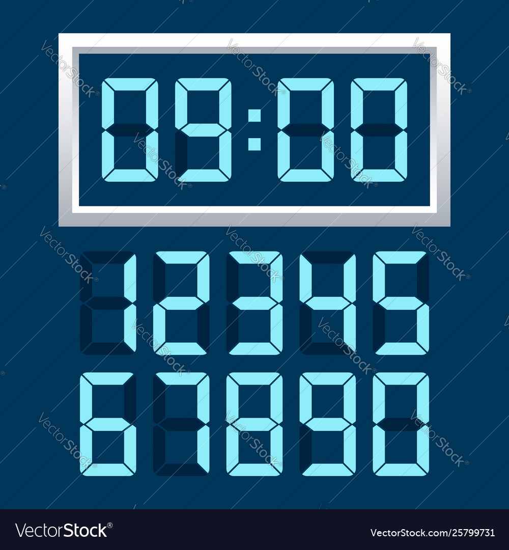 Digital Clock Numbers